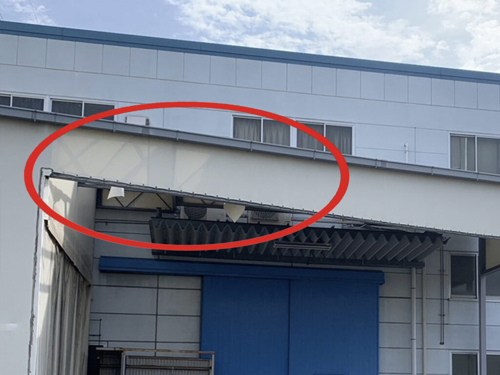 愛知県の工場テント倉庫シート張替え施工事例